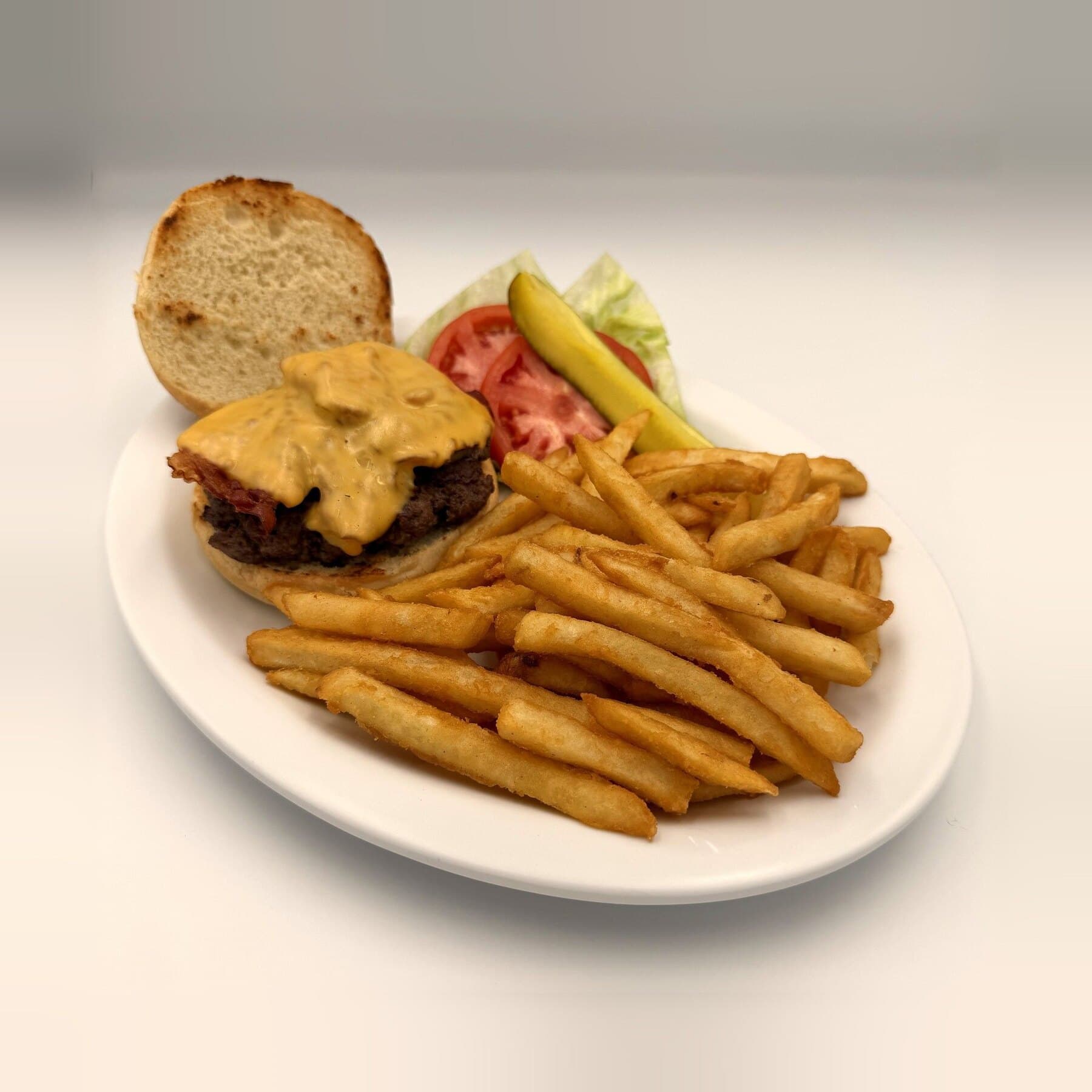 The Andy Burger, fresh off the grill from the late-night kitchen